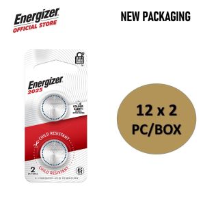 Energizer Lithium Coin 2025 CR2025 2s 3in1 Child Shield Batteries (12 cards x 2 pack /box)