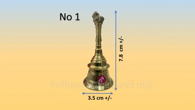 Pooja Bell / Poojai Mani - Handcrafted Pure Brass Puja Bell with Nandi Bail Sitting Handle