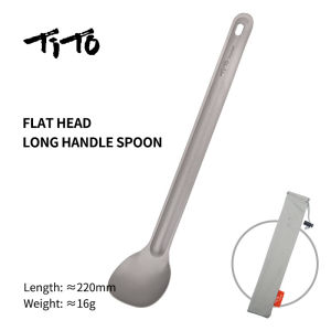 TITO Titanium Spork Long Handle Ultra Lightweight Camping Utensil for Backpacking Camping Hiking Outdoors