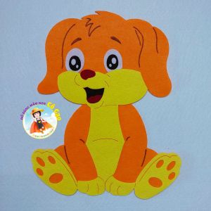con chó đồ chơi vải nỉ trang trí trường lớp -35cm