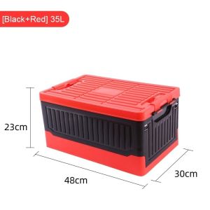 Foldable Storage Box 35-45L Heavy-Duty Waterproof PP Material Stackable Organizer Bin with Ventilation Holes Ideal for Camping Outdoor Gear Car Trunk Storage Home Closet & Travel Use