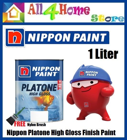 1 Liter Nippon Paint Platone High Gloss Finish Paint for Wood & Metal ...