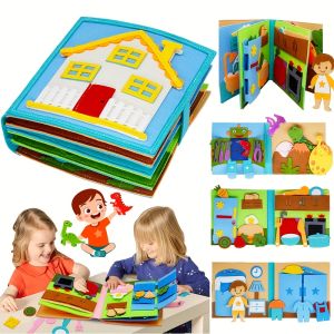 Interactive 3D Felt Quiet Book for Toddlers with DIY Story Scenes and Learning Activities Ideal for Early Education and Imaginative Play Perfect Gift for Kids Aged 0 and Up