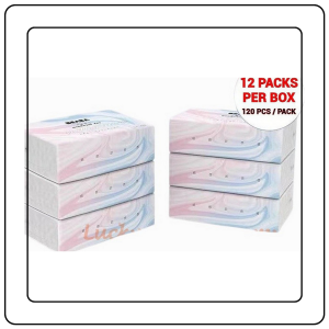 【JJ HOME】3-Ply Household Tissue Paper 12 Packs per Box 120 Sheets per Pack