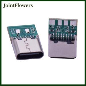 JointFlowers Type-C Jack Connector 16Pin Female Socket Receptacle USB-C Adapter To Solder 6 Solder Joints
