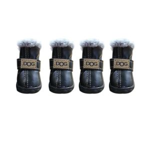 WEYAN Soft Pet Snow Boots Warm Waterproof Dog Rainshoes Puppy Rain Snow Boots Non Slip Winter Pet Dog Shoes for 4Pcs/Set Winter