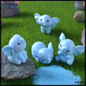 [liujinpeng] Cartoon Cute Blue Elephant Micro Landscape Desktop Decorative Ornaments Mini Elephant DIY Gadgets Home Figurines Statue
