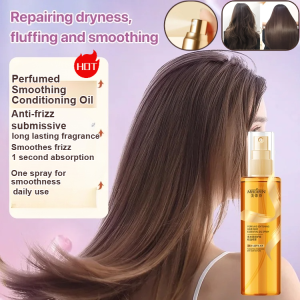 💖Anti-Frizz And Smooth💖Perfume Softening Hair Care Essential Oil Spray/Anti-Frizz Perfume Hair Oil Smoother/Silk-Smooth Locks Anti-Frizz Spray/Women’S Quick Fix Frizz Tamer Spray