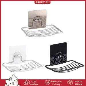COD【Local Deliver】3PCS Stainless Steel Soap Holder Bathroom Wall-Mounted Soap Dish Holder Self Adhesive Kitchen Spong Storage Rack No Punching