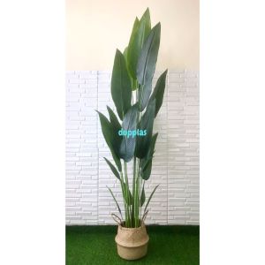 Pohon Artificial Tanaman Hias Daun Heliconia T210 Latex Cover Purun Belly Dekorasi Cafe Aesthetic