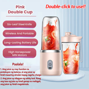 【German quality】Juicer Juice Blender Ice Blender for Fruit and Vegetables Protable 6 Blade blender Portable Two-Cup juice mini Wireless Juicers Fruits And Vegetables Electric fruit juicer Cup Rechargeable Mini Blender Multi-functional Portable Blender