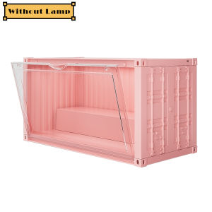 Vision 1Pcs Sound Control Lighting Toy Storage Box Transparent Pop Mart Display Box Dust Proof Doll Model Hand-held Shelf Magnetic Absorption Cabinet Stackable Toy Display Case Collections