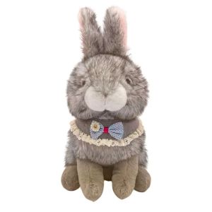 BLESSFUL Soft Fluffy Rabbit Plush Toy Lifelike Simulation Stuffed Bunny Doll Cute Cartoon Bunny Stuffed Doll Bedroom Ornament