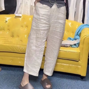 Slimming Linen Trousers Straight Leg Casual Pants Breathable Fabric All-Match Design