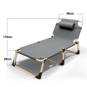 Lunch Break Folding Bed with Mat Portable Loungers Folding Recliner Office Adjustable Nap Bed Heavy Duty Lazy Sofa Bed Multifunctional Lounger with Foam
