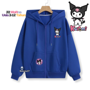 jaket anak laki-laki perempuan kuromi model ziper umur 2 3 4 5 6 7 8 9 10 11 12 tahun/sweater hoodie anak cowok cewek /sweeter hodie anak laki-laki perempuan