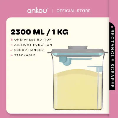 ANKOU Airtight Milk Powder Container With Scraper - Rectangle Scraper (2300ml)