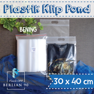 PLASTIK KLIP PLONG 30x40 / PLASTIK KLIP POND / PACKAGING BAJU