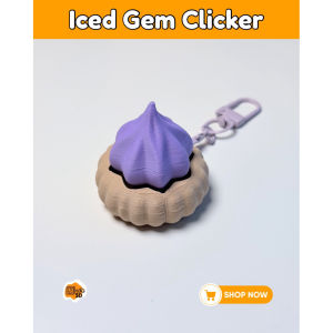 [SG Made] Iced Gem Biscuit Clicker Keychain 3D Printed Fidget Bag Charm Cute Snack Gift