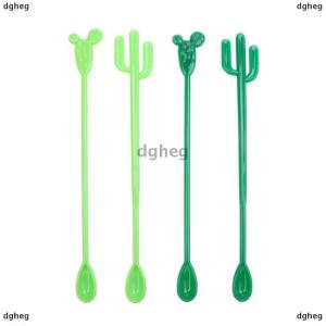 [COD] dgheg 6Pcs Plastic Cocktail Muddler Drink Wine Decor Cocktail Swizzle Sticks Prickly Pear Flamingo Wine Stirrer Coffee Puddler