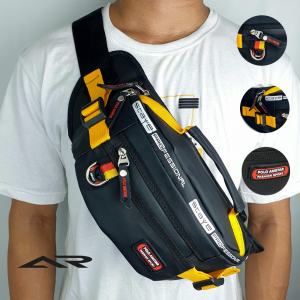 Tas Selempang Pria Anti Air Multi Fungsi POLO AMSTAR Model Terbaru Waistbag Waterproof