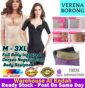 VIRENE Corset Bodysuit Full Body Infrared Corset Negative Ion Body Sculpted Shapewear Flatten Abdomen Belly Bodysuit Seamless Postpartum Ready Stock Shapewear 571125