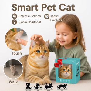 🐱Simulation Cat Toy Can Call and Move Electric Plush Cat Doll Pet Small Children Girl Birthday Gift仿真电动毛绒小猫