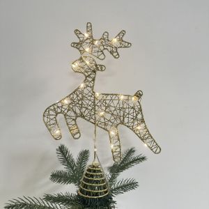 RANZH Glowing Christmas Tree Topper Reusable Christmas Hat Design Xmas Tree Ornament Cute LED Light Christmas Tree Top Lights Party