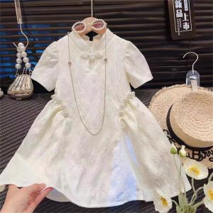 Dress Anak Import Elegant Mutiara Detail Bunga Cantik Kekinan