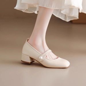 WomenS Flat Shoes 2025 Spring New Style Single-Strap Shoes Elegant And Suitable For Pairing With Skirts Small Leather Shoes