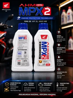 1 DUS AHM OIL MPX 2 IDE 10W-30 EGINE PROTECTION TECHNOLOGY BERISI 24BOTOL 0.65L