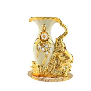 แจกันเซรามิกศิลปะกับรูปสลักช้างสำหรับตกแต่งการจัดดอกไม้สำหรับพื้นที่ใช้สอยหรือสำนักงานกลาง