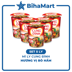 [SET 5 LY] - AFOTECH - Mì ly Cung Đình Bò hầm Mì ly Bò hầm Cung Đình Mì Bò hầm Cung Đình Mì Cung Đình ly Bò hầm (64g/ly)