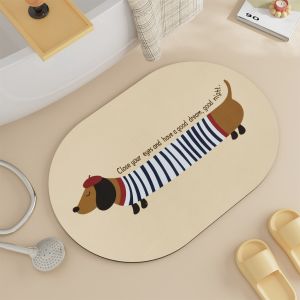 พรมเช็ดเท้า พรมเช็ดเท้า40*60cm พรมปูพื้นห้องน้ำรูปตัว U กันลื่นดูดซับน้ำได้ดี แผ่นดูดซับโคลนไดอะตอม