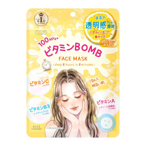 Nội địa Nhật - Hàng sẵn - Mặt nạ dưỡng sáng da KOSE Clear Turn Vitamin BOMB Face Mask (Túi 7 miếng)