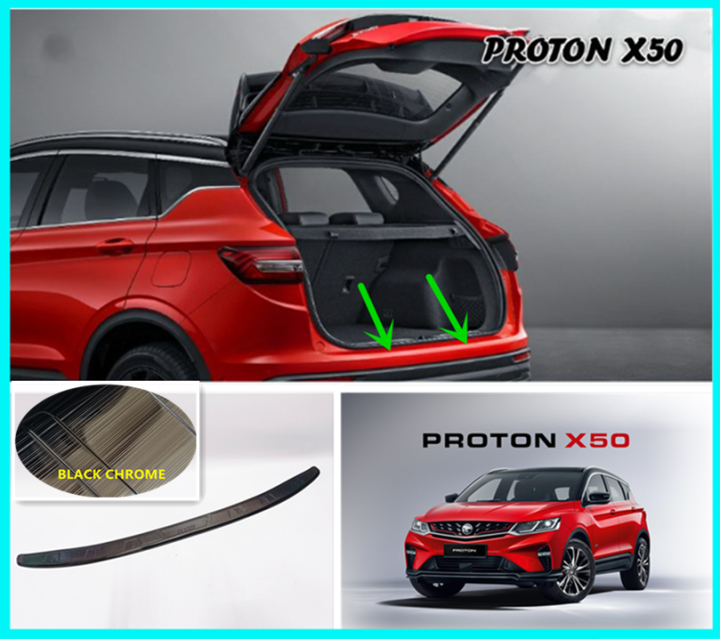 PROTON X50 Rear Bumper Guard Trunk Protector Stainless Steel(BLACK ...