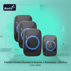 Avvic x CACAZI Wireless Doorbell 3 Receiver 1 Transmitter Pencetan Wireless Bel Pintu Rumah