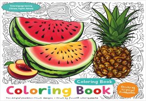 Fruit Fiesta Colouring book come with three language learning (Chinese English Bahasa)