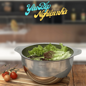 [HCM] Bộ tô kèm rổ inox cao cấp Kaiyo Nhật Bản size 20 24cm hàng chính hãng