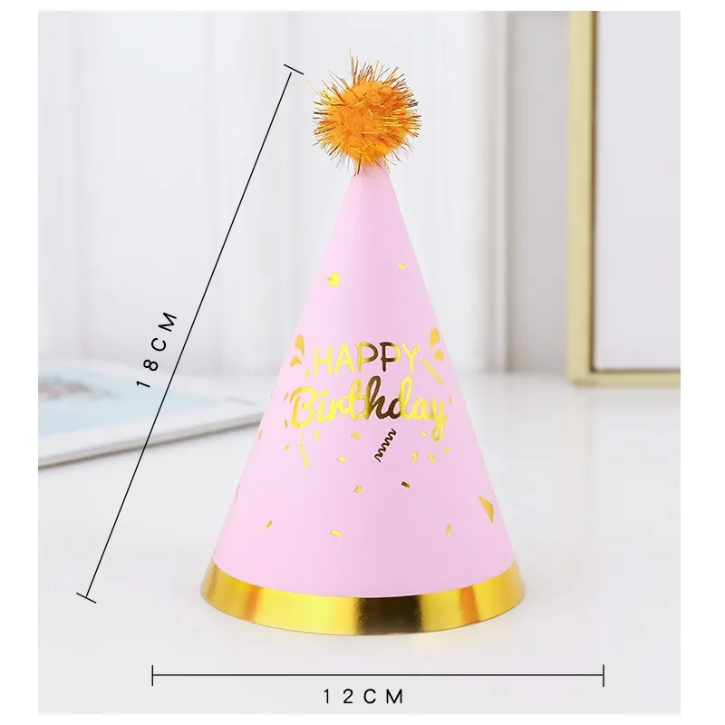 Bronzing Birthday Hat Happy Birthday Party Hat for Kids Children Party Needs