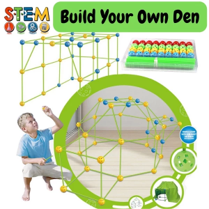 【SG Stock】Creative DIY Fort Builder Toy Multi Shape Castle Rocket Tent Building Blocks For Kids
