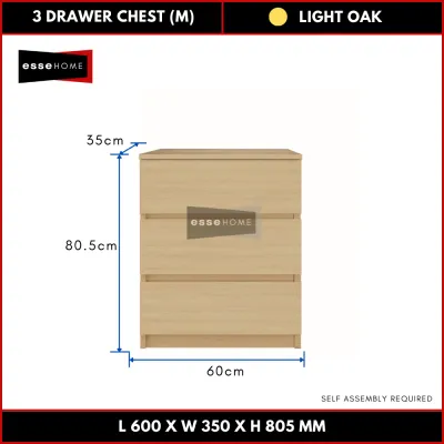 EsseHome 4 Layer Chest Drawer Papan Tebal Bigger Size Storage Almari Laci 3 Layer 2 Layer