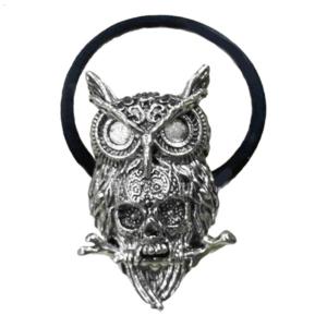 Dark Series Owl Skull Hair Tie Elastic Hair Rope Ponytail Holder for Female Punk Hair Styling Hair Tie Party Accessories
