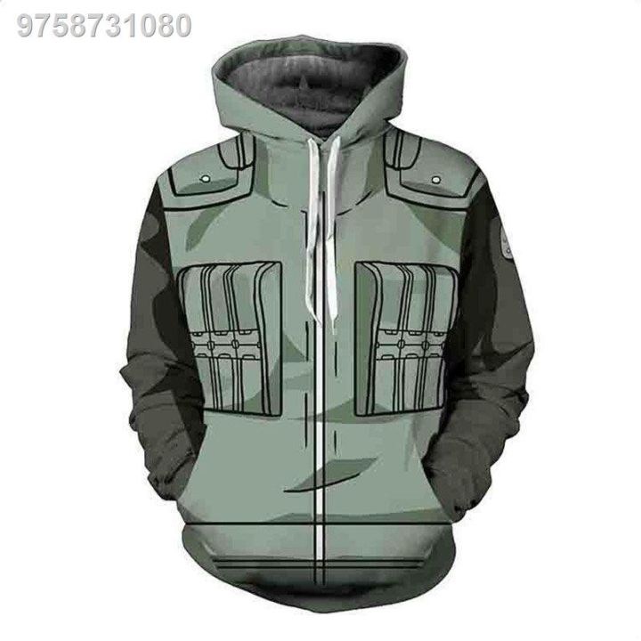 Unisex 3D Print Anime Captain Hoodie - Zip-Up Jacket With Kangaroo Pocket, Spring/Autumn Pullover