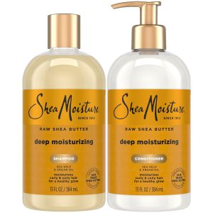 SheaMoisture Shampoo and Conditioner Set Deep Moisturizing 13 Oz Ea Fair Trade Raw Shea Butter Sea Kelp & Argan Oil Moisture Hair Products for Revitalizing Dry Damaged Coily & Curly Hair