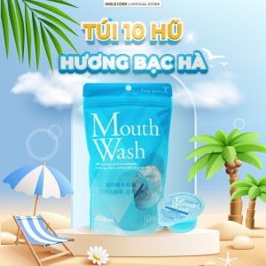 Nước súc miệng bỏ túi OKINA dòng LONG SPIN X Nhật Bản hương Bạc Hà – Túi 10 hũ x 14ml