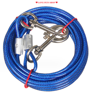 Dây cố định Chó bằng thép không gỉ chống cắn có 2 đầu móc chắc chắn (mẫu mới) - Love Pets Shop