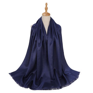 Jifang Bling Sparkling Plain Imitate Silk Pashmina Shawl Hijab Head Scarf Muslim Hijabs Shawls Tudung PW15