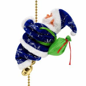 NEXTYOO Motorized Climbing Santa Claus Climbing Rope Ladder Toy Glowing Light Electric Singing Santa Claus Ornament  Musical Function Santa Claus Hanging Ornament Home Holiday Decor