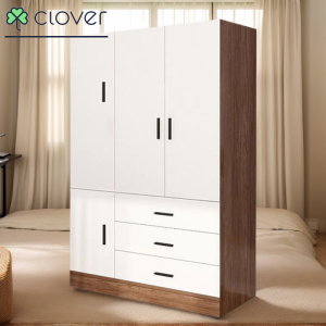 4-door wardrobe family bedroom simple assembly cabinet storage modern rental room